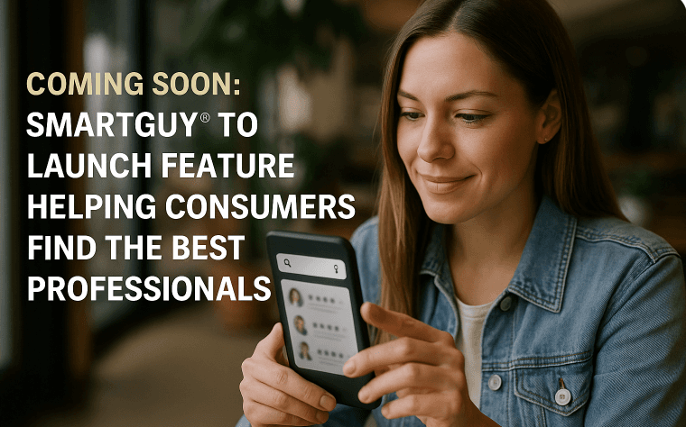 Coming Soon: SmartGuy® to Launch Feature Helping Consumers Find the Best Professionals