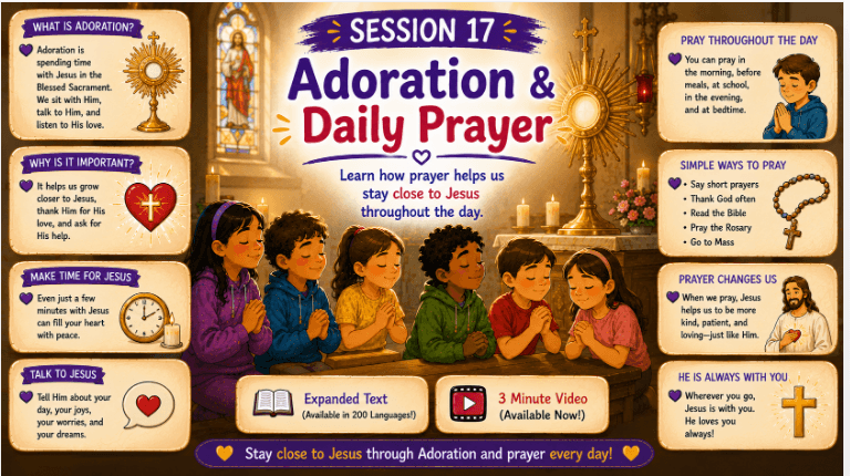 OCIA Kids Version Session 17: Prayer II – Adoration, Devotions, and Daily Spiritual Life