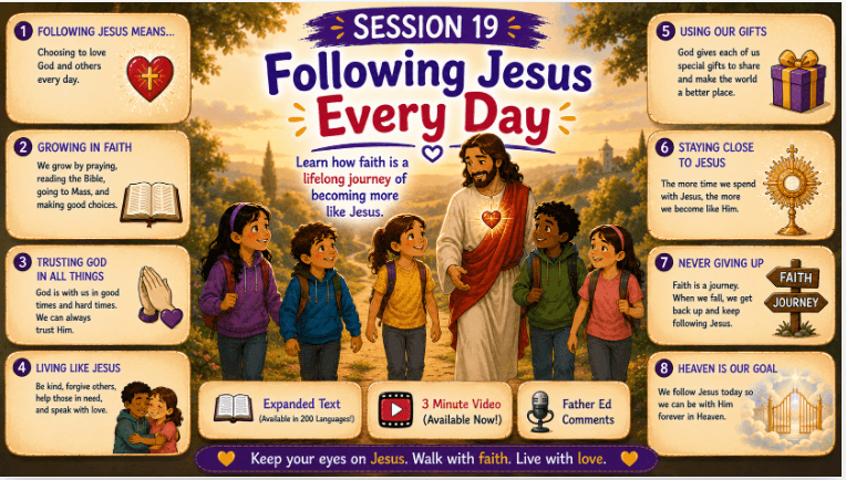 OCIA Kids Version Session 19: Conversion & Discipleship – Living Faith as a Lifelong Journey