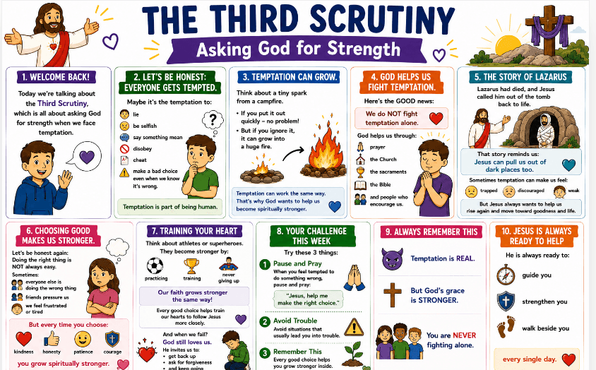 OCIA Kids Version Session 22: Scrutiny III – Strength Against Temptation
