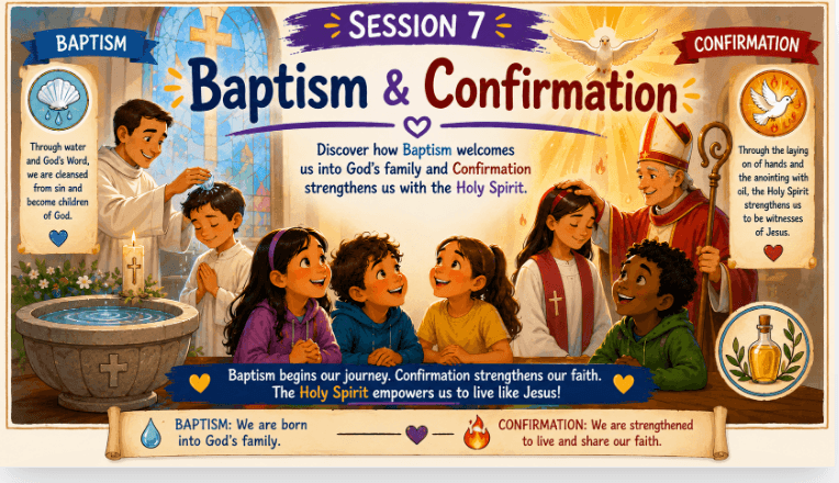 OCIA Kids Version Session 7: Baptism & Confirmation – New Life in Christ and the Spirit’s Power