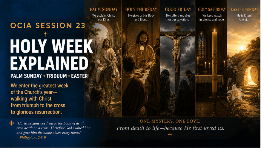 OCIA Session 23: Holy Week Explained – Palm Sunday, Triduum, Easter